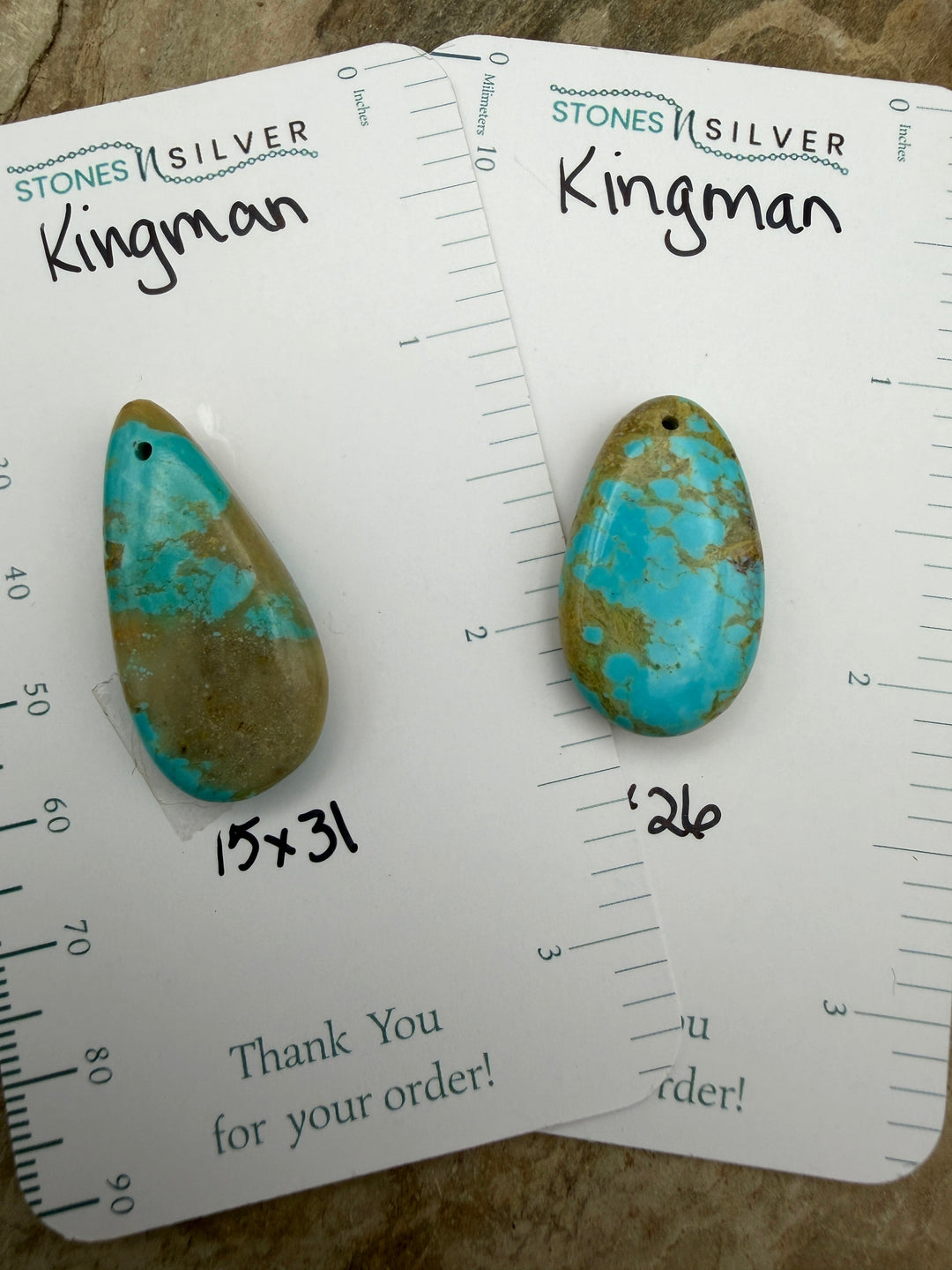 FRIDAY BARGAIN LOT of 2 Kingman Turquoise Focal Pendant