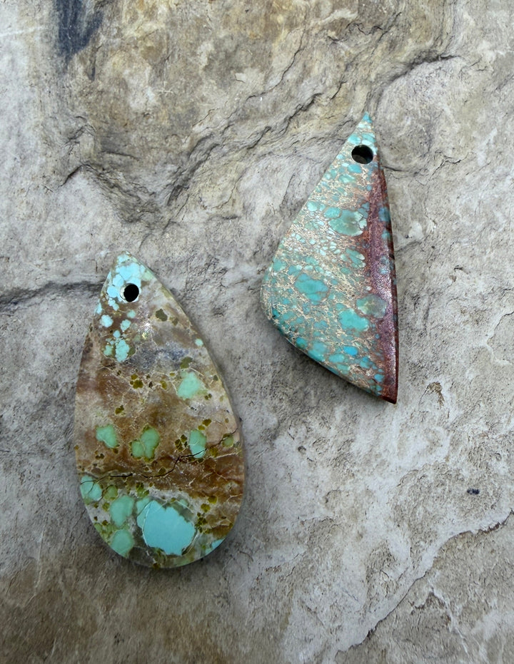 FRIDAY BARGAIN LOT of 2 Turquoise Focal Pendant Beads