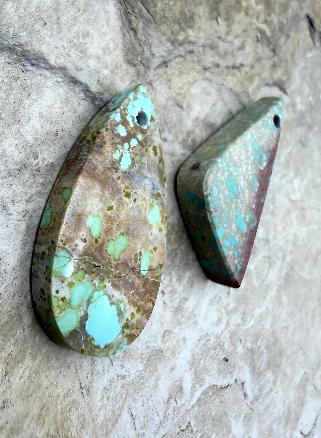 FRIDAY BARGAIN LOT of 2 Turquoise Focal Pendant Beads