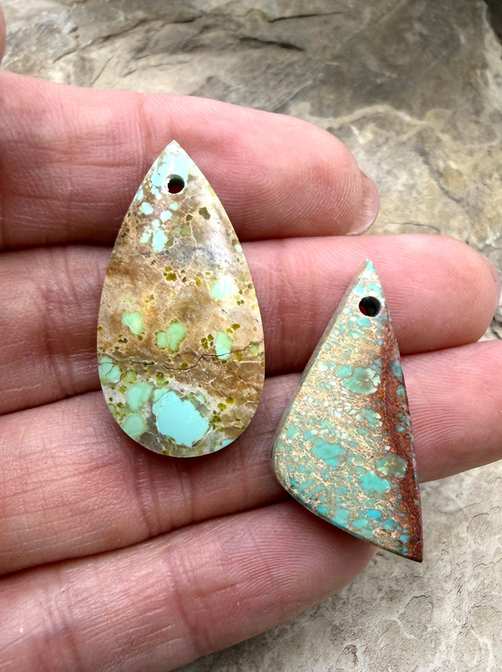 FRIDAY BARGAIN LOT of 2 Turquoise Focal Pendant Beads