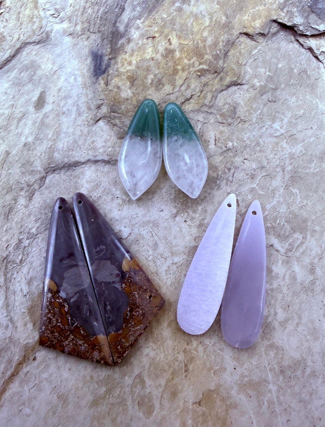 FRIDAY BARGAIN LOT of 3 Earring Slab Pairs Lepidolite