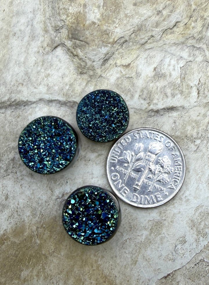 FRIDAY BARGAIN LOT of 3 High End Titanium Coated Druzy