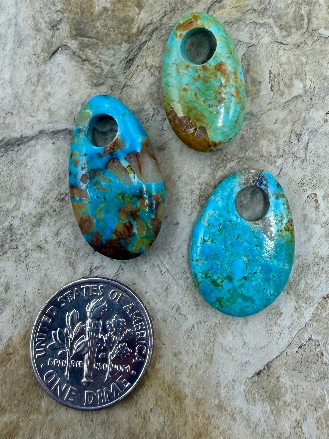 FRIDAY BARGAIN LOT of 3 Kingman Large Hole Pendants