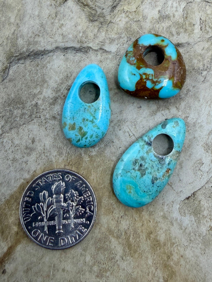 FRIDAY BARGAIN LOT of 3 Kingman Large Hole Pendants