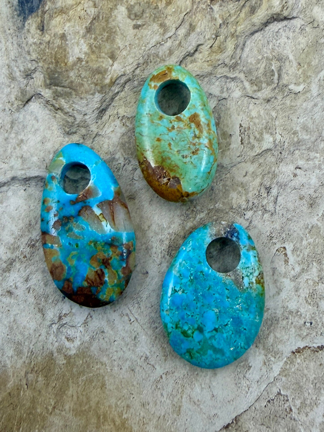 FRIDAY BARGAIN LOT of 3 Kingman Large Hole Pendants