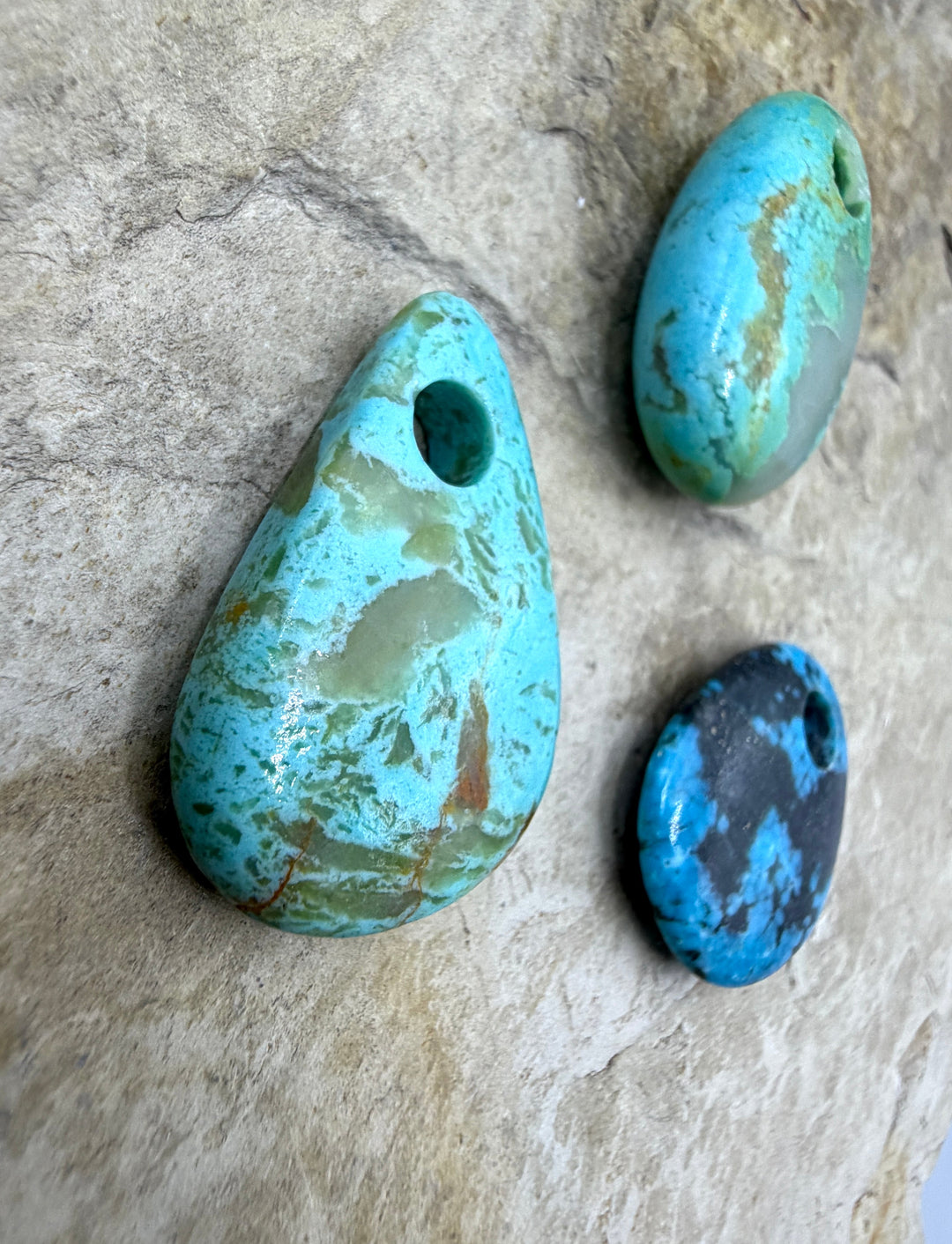 FRIDAY BARGAIN LOT of 3 Kingman Turquoise Pendants