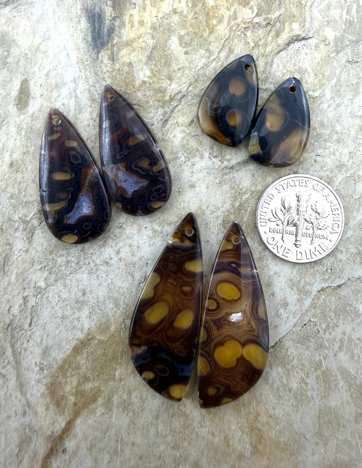 FRIDAY BARGAIN LOT of 3 Matching Earring Slab Bead Pairs
