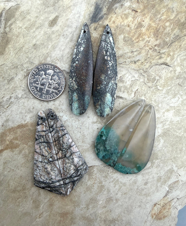 FRIDAY BARGAIN LOT of 3 Matching Earring Slab Bead Pairs