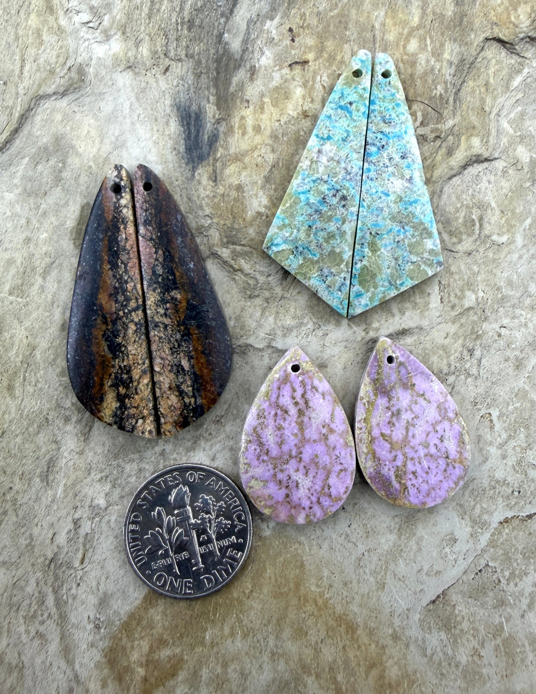 FRIDAY BARGAIN LOT of 3 Matching Earring Slab Bead Pairs
