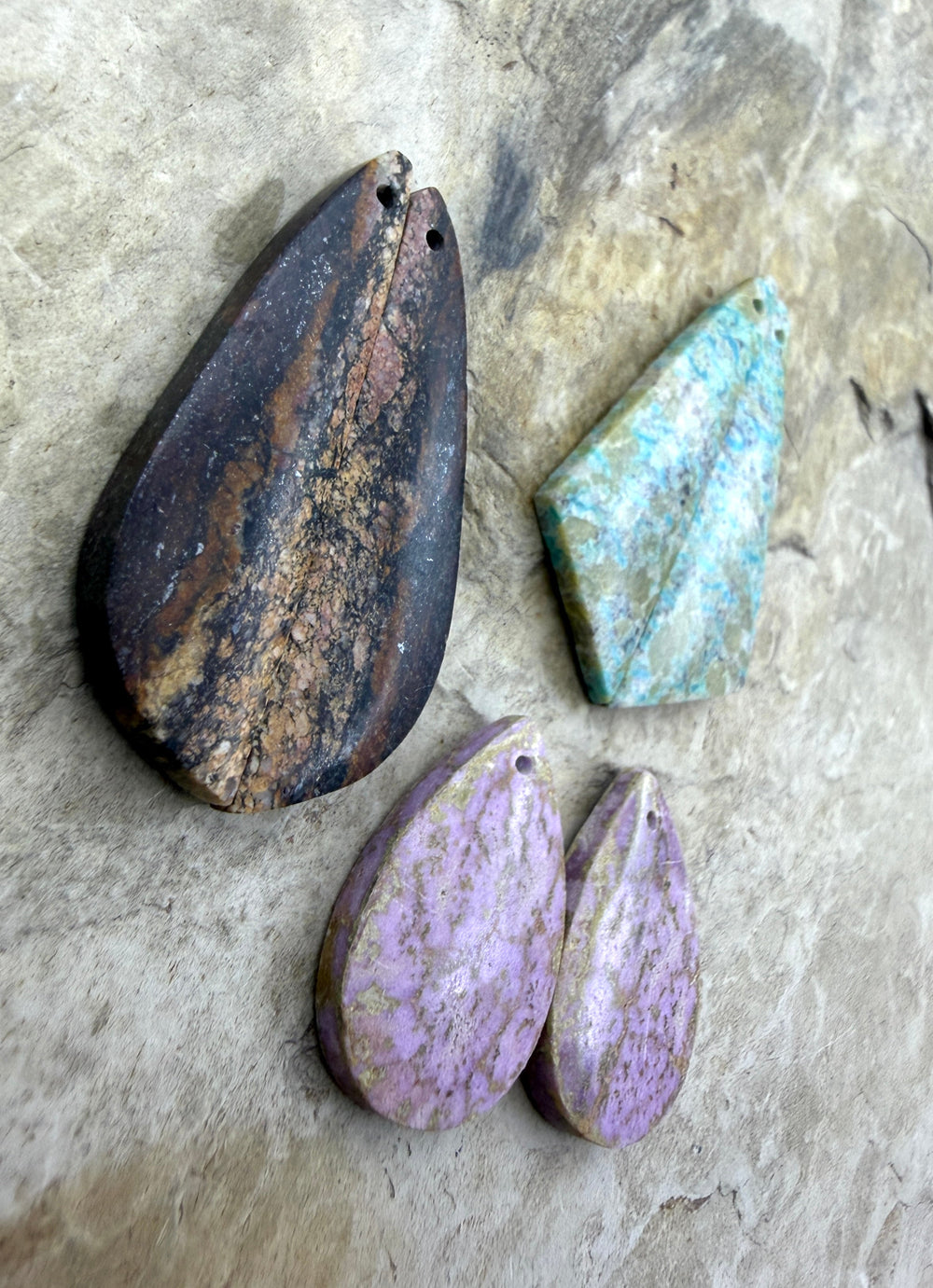 FRIDAY BARGAIN LOT of 3 Matching Earring Slab Bead Pairs