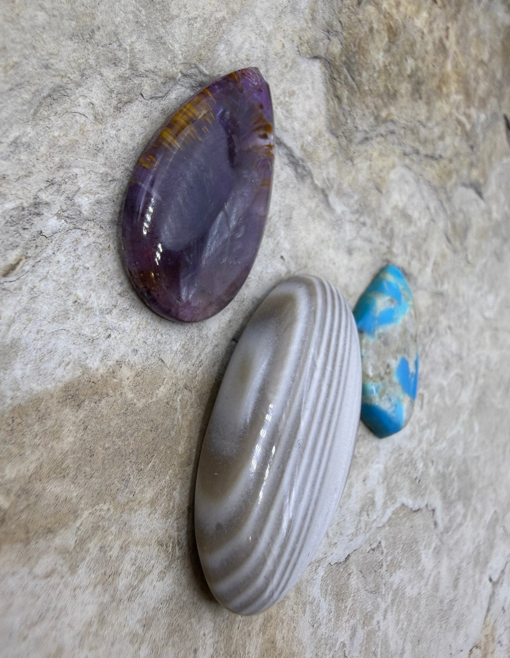 FRIDAY BARGAIN LOT of 3 Mixed Cabochons Melody Stone Jasper