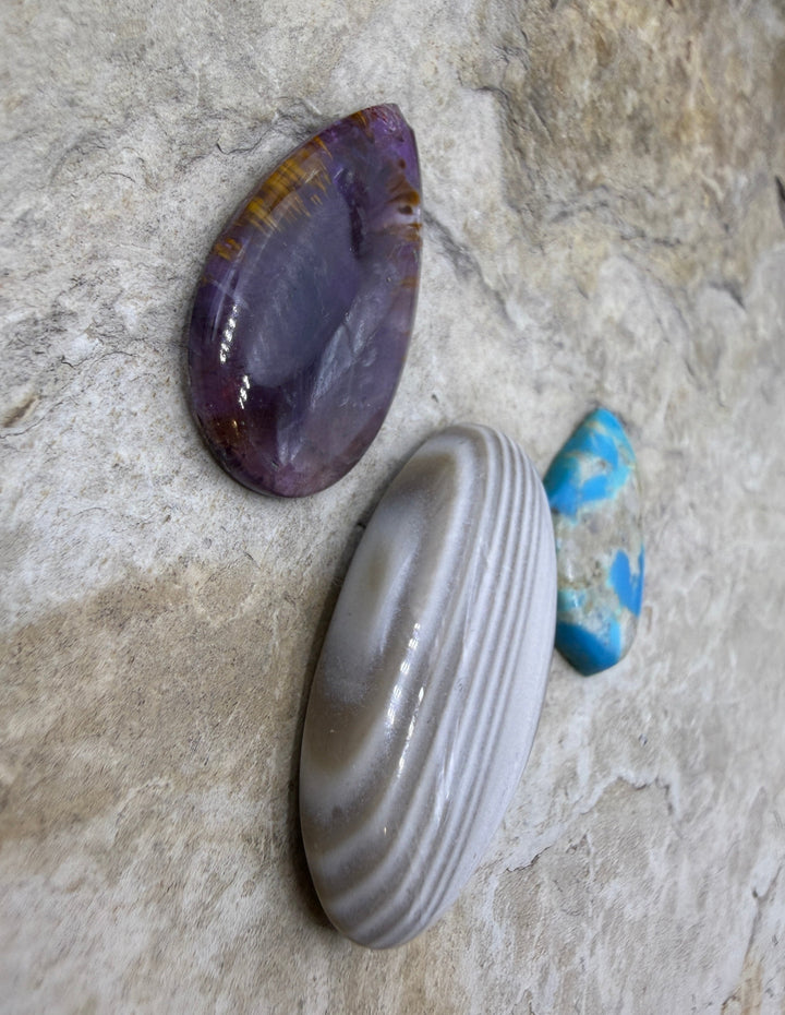 FRIDAY BARGAIN LOT of 3 Mixed Cabochons Melody Stone Jasper