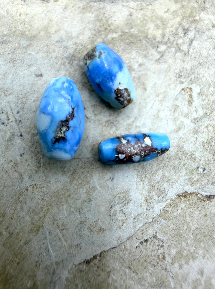 FRIDAY BARGAIN LOT OF 3 RARE Golden Hills Turquoise Rice