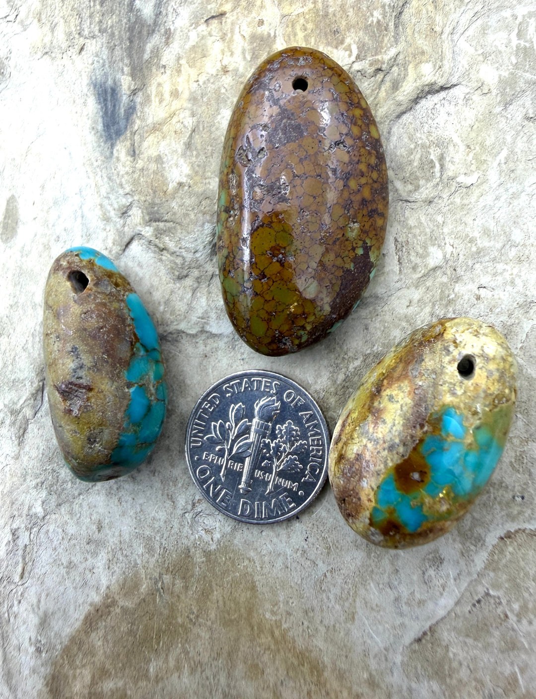 FRIDAY BARGAIN LOT of 3 RARE Royston Turquoise (NV) Focal