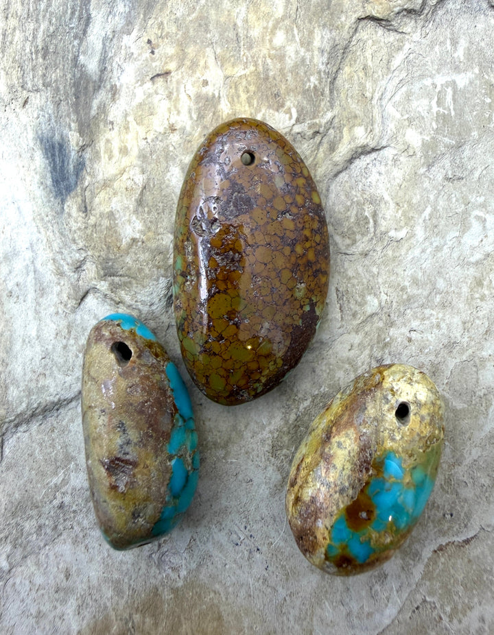 FRIDAY BARGAIN LOT of 3 RARE Royston Turquoise (NV) Focal