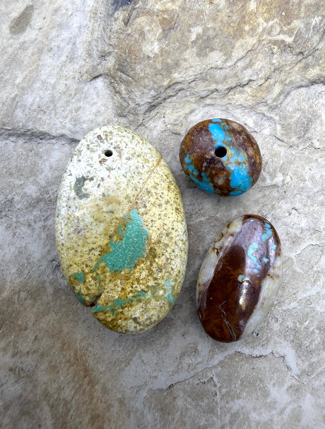 FRIDAY BARGAIN LOT of 3 Royston Turquoise Beads - Turquoise