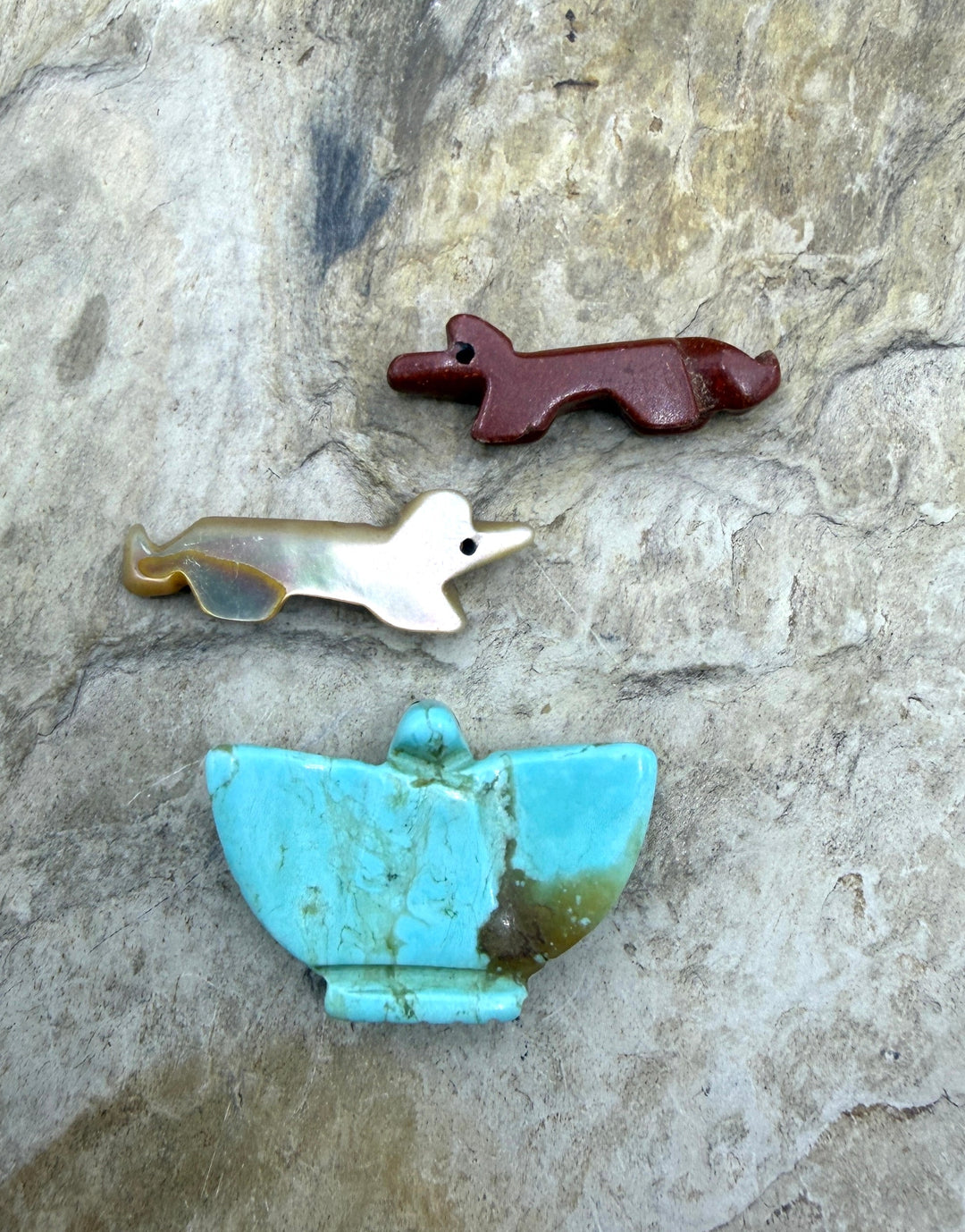 FRIDAY BARGAIN LOT of 3 Vintage Carved Fetish Beads