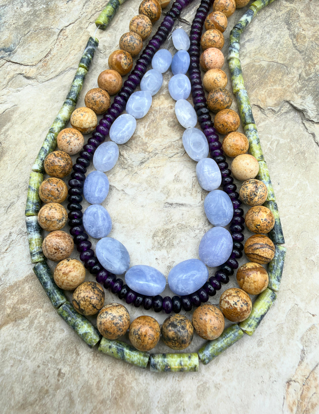 FRIDAY BARGAIN LOT of 4 Bead Strands Picture Jasper