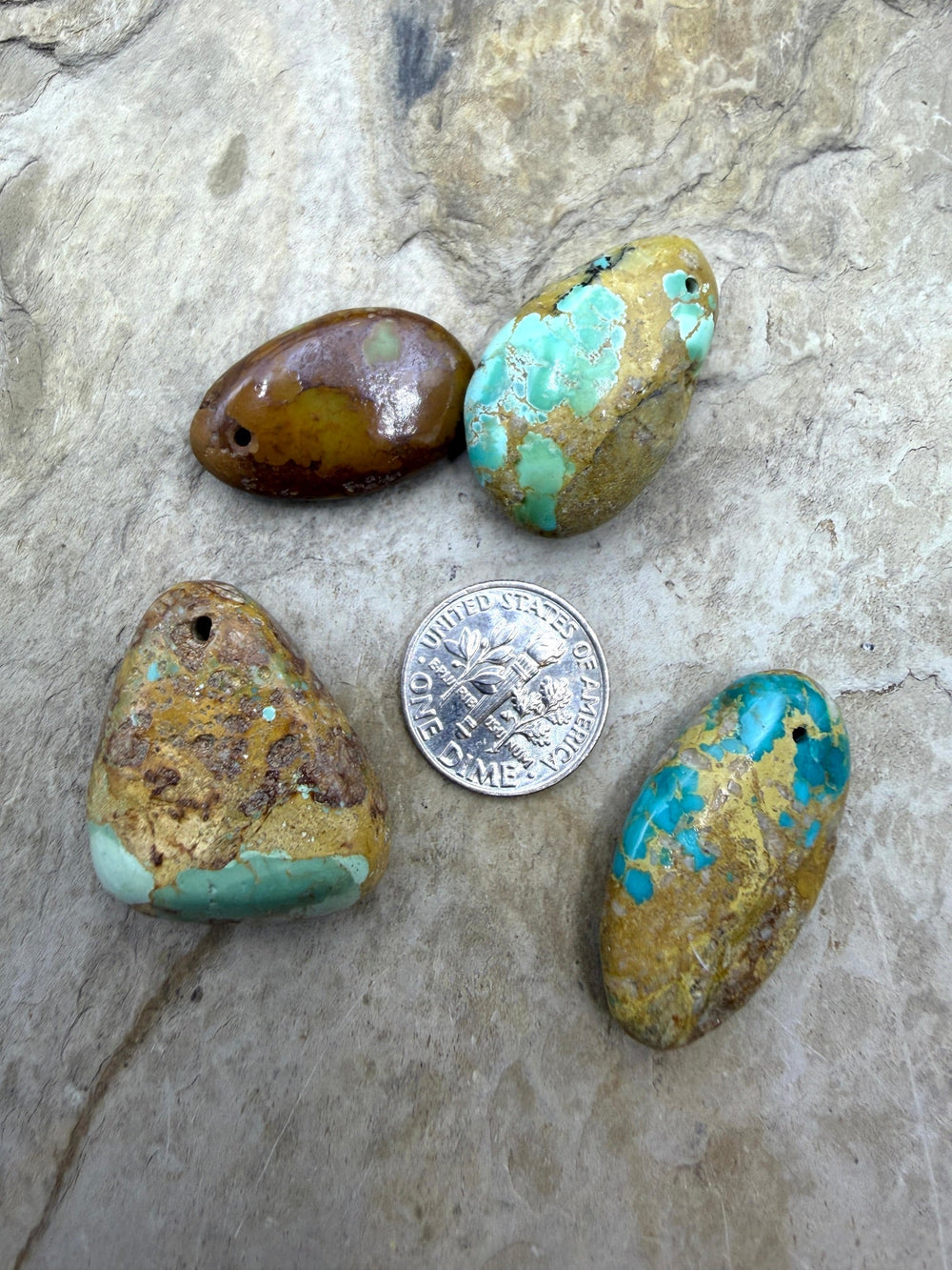 FRIDAY BARGAIN LOT of 4 BIG Royston Turquoise Beads