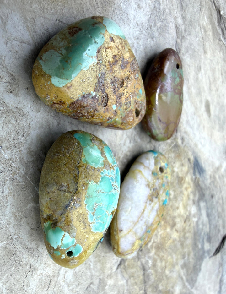 FRIDAY BARGAIN LOT of 4 BIG Royston Turquoise Beads