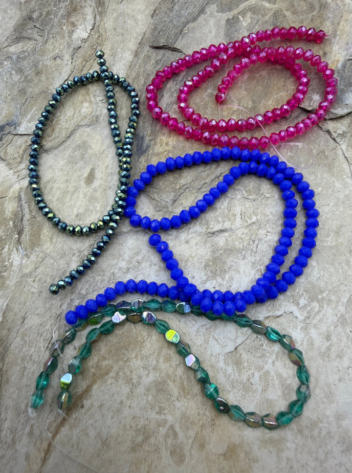 FRIDAY BARGAIN LOT of 4 Chrystal Bead Strands - Mixed Lot
