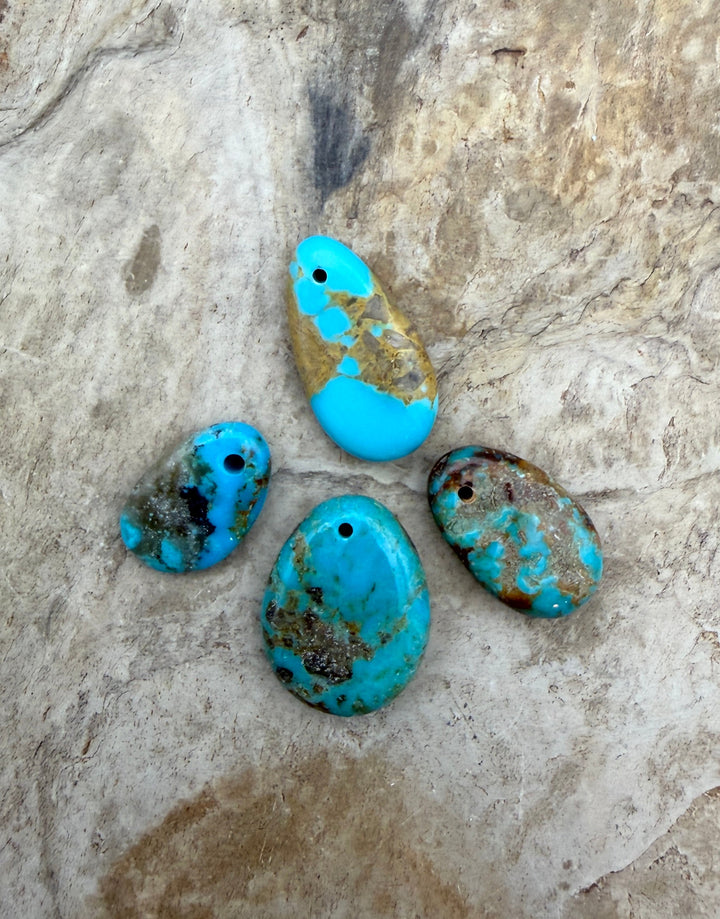 FRIDAY BARGAIN LOT of 4 Small Kingman Turquoise (Arizona)