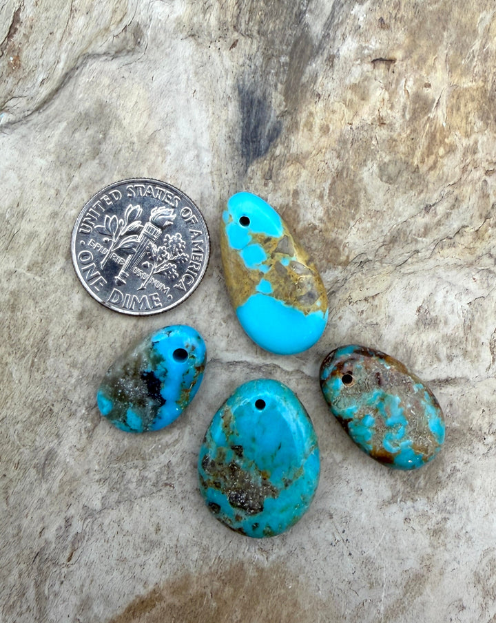 FRIDAY BARGAIN LOT of 4 Small Kingman Turquoise (Arizona)