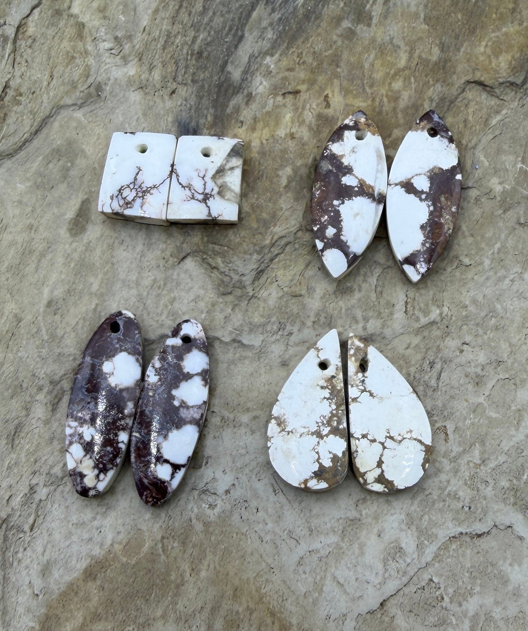 FRIDAY BARGAIN LOT of 4 Wild Horse Beads Earring Slab Bead
