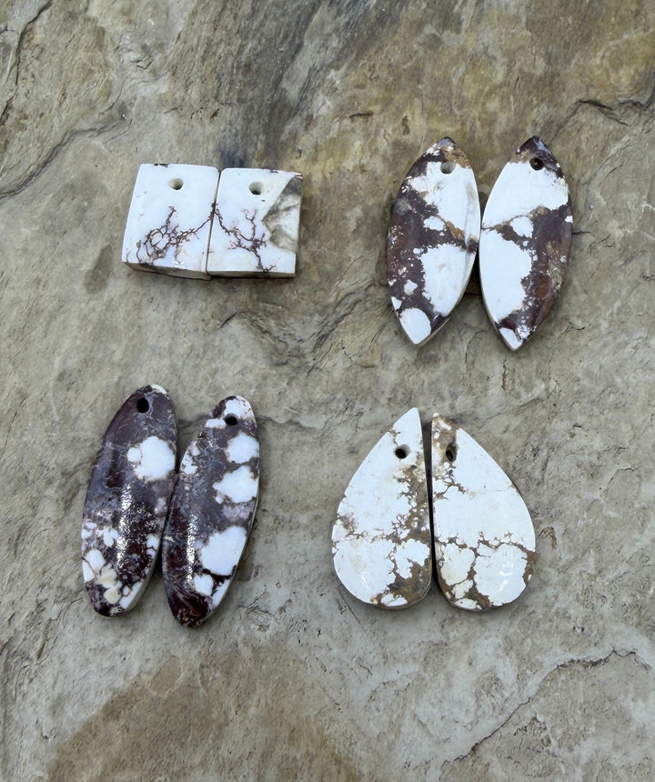 FRIDAY BARGAIN LOT of 4 Wild Horse Beads Earring Slab Bead