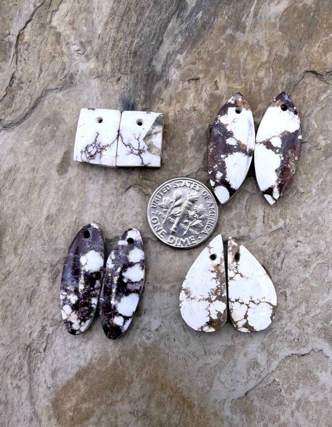 FRIDAY BARGAIN LOT of 4 Wild Horse Beads Earring Slab Bead