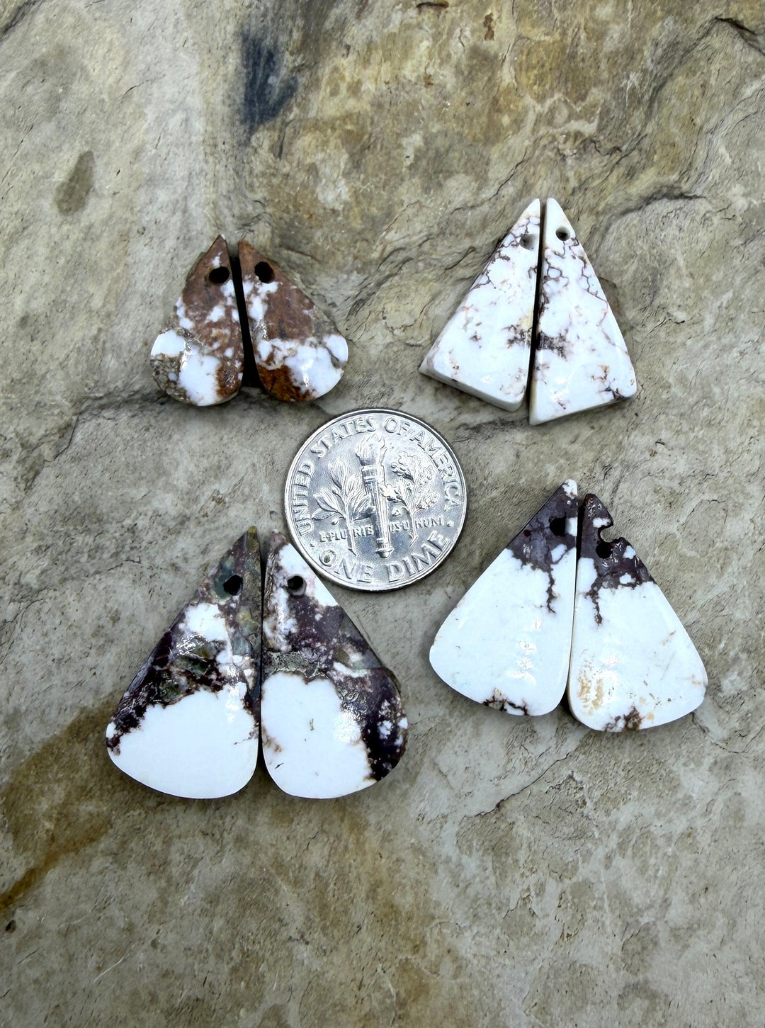 FRIDAY BARGAIN LOT of 4 Wild Horse Earring Slab Pairs