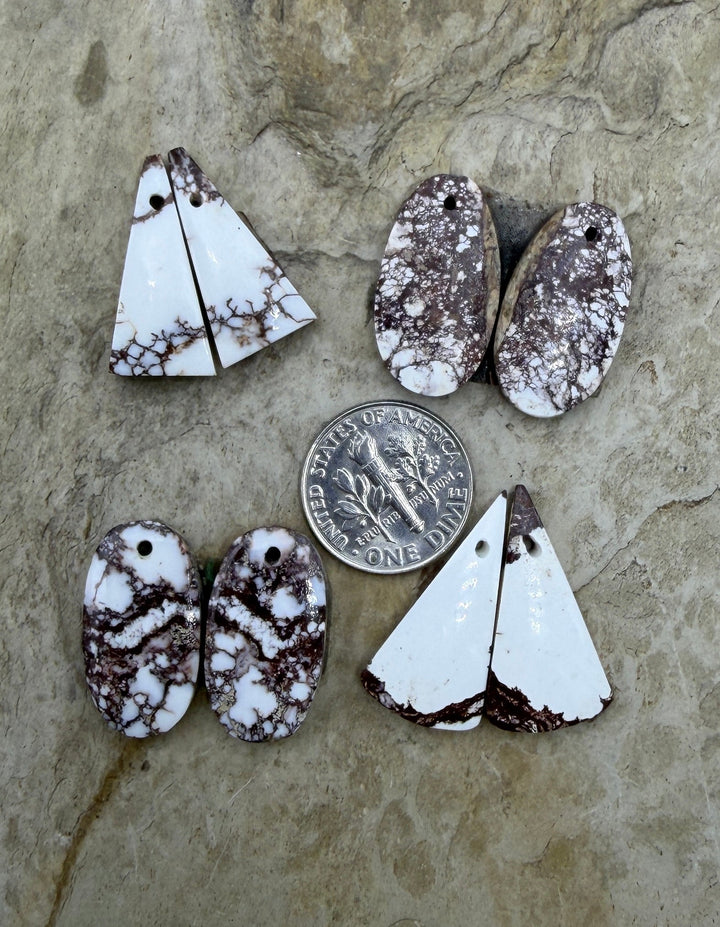 FRIDAY BARGAIN LOT of 4 Wild Horse Earring Slab Pairs