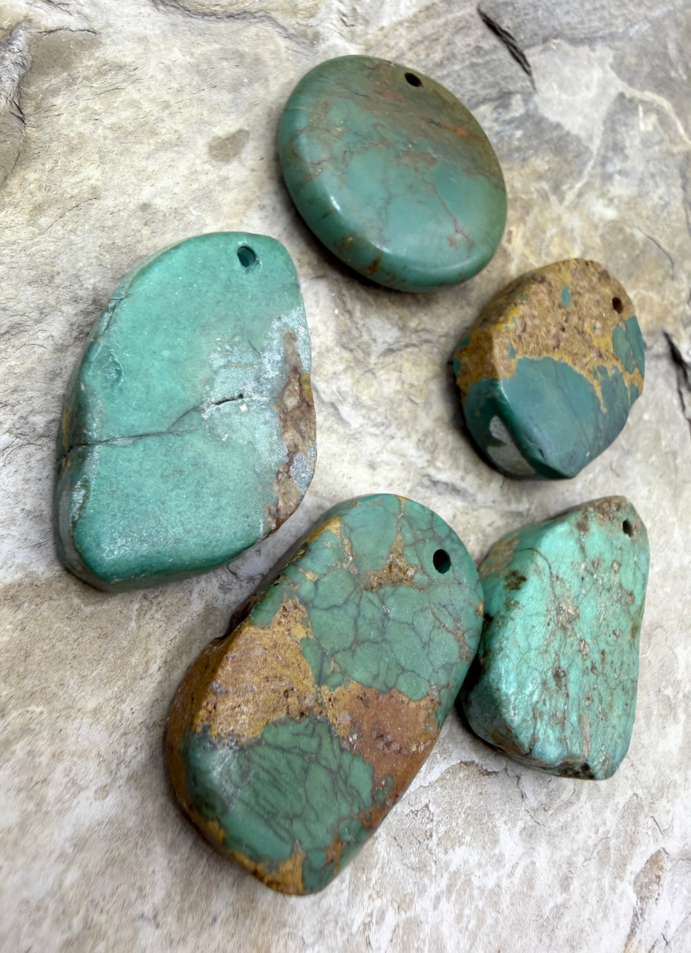 FRIDAY BARGAIN LOT of 5 Hubei Turquoise Focal Pendants