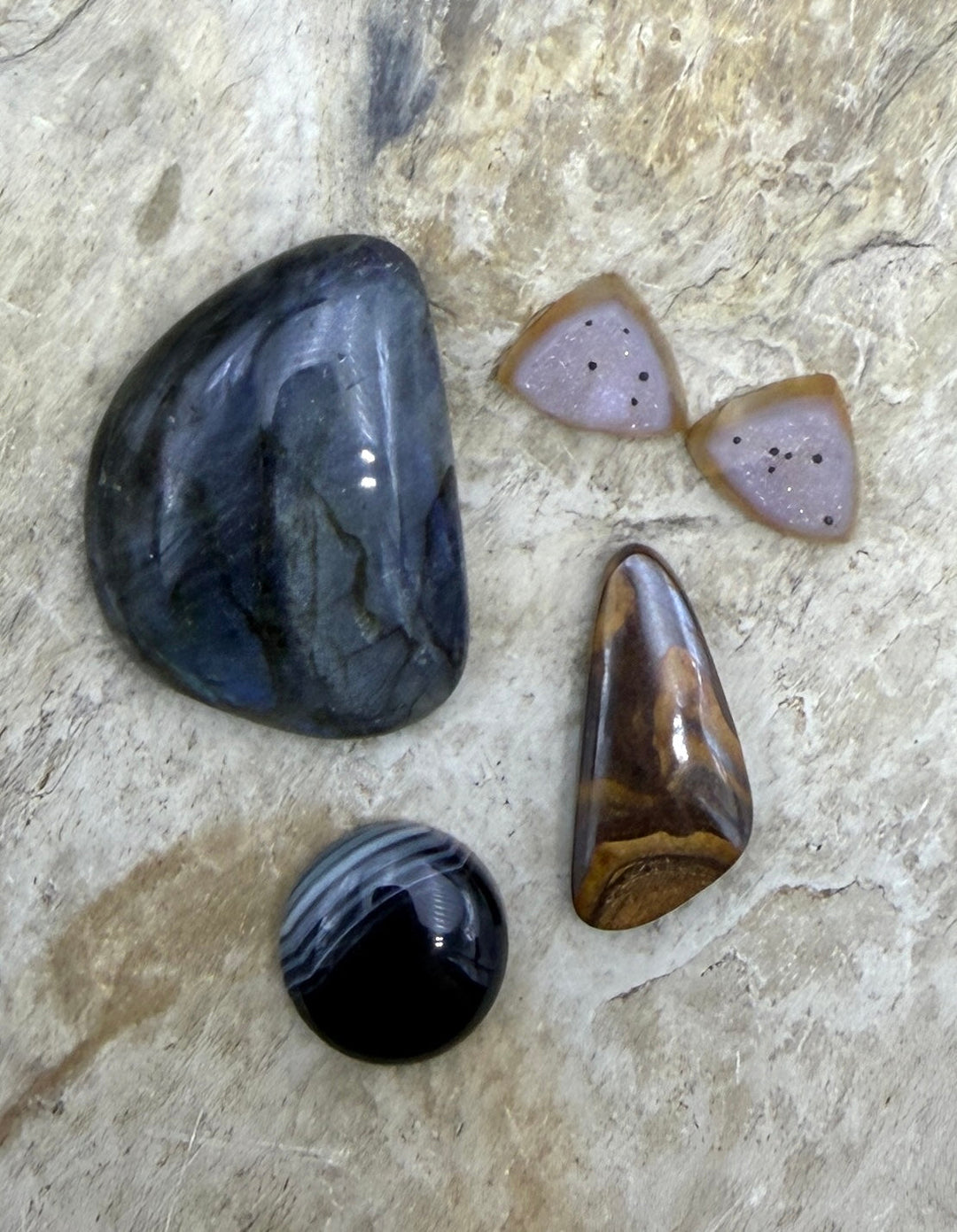 FRIDAY BARGAIN LOT of 5 Mixed Cabochons Labradorite Natural