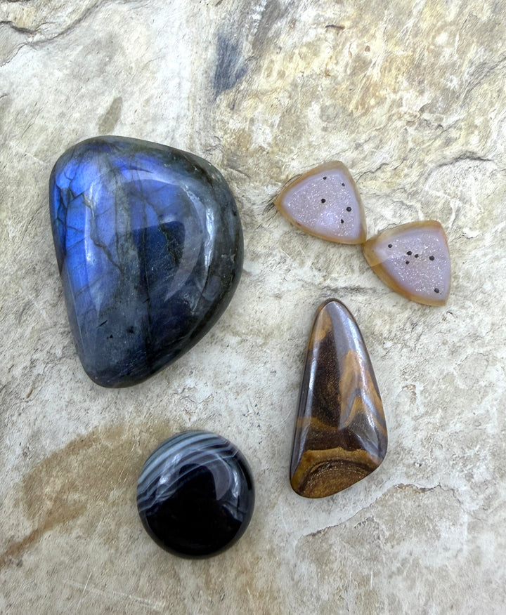 FRIDAY BARGAIN LOT of 5 Mixed Cabochons Labradorite Natural