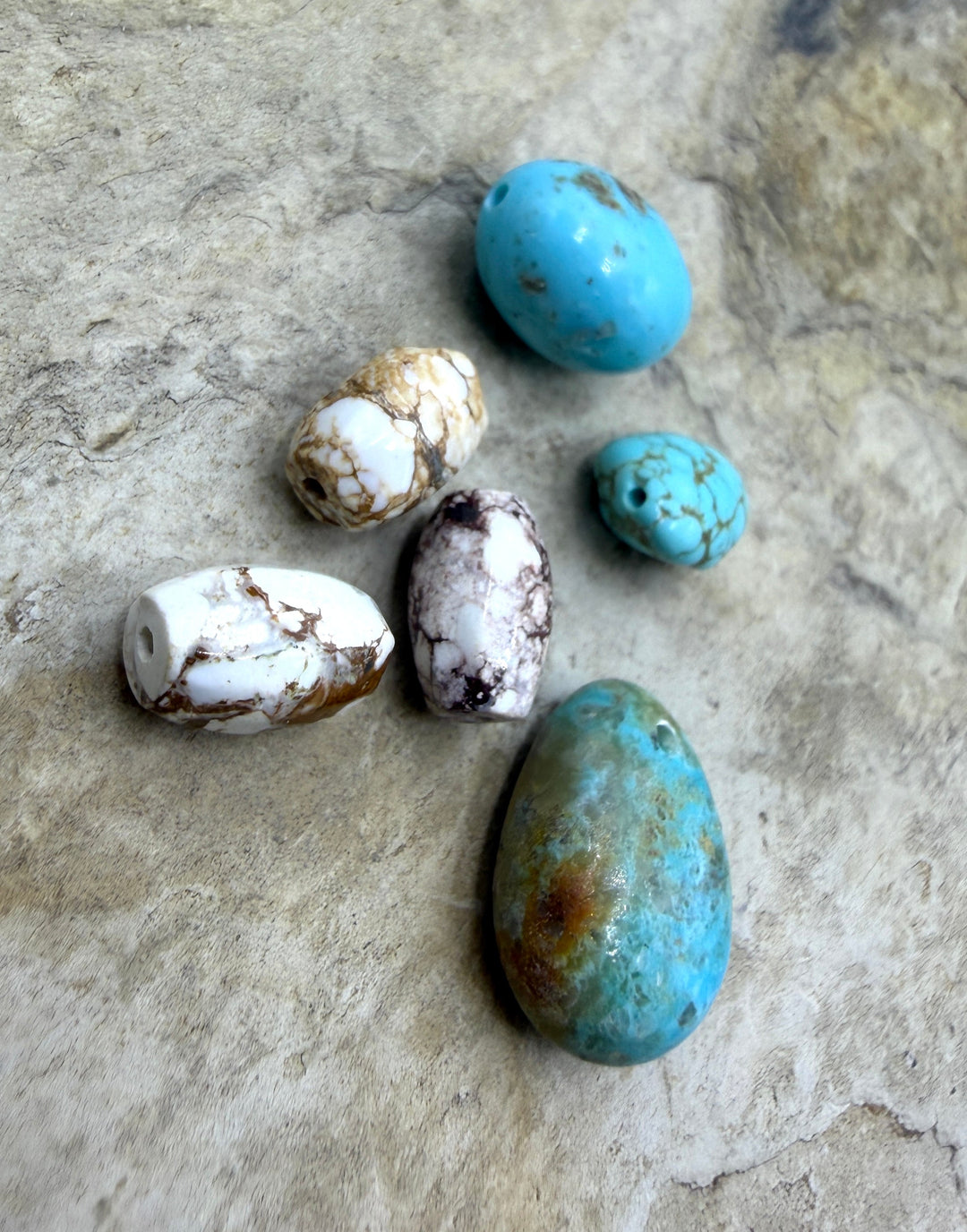 FRIDAY BARGAIN LOT of 6 Loose Kingman Turquoise and Wild