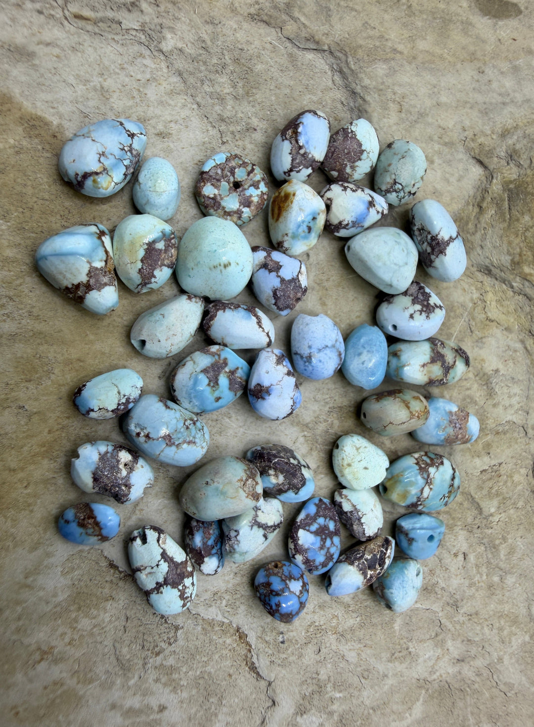FRIDAY BARGAIN LOT of 7 Golden Hills Turquoise (Kazakhstan)