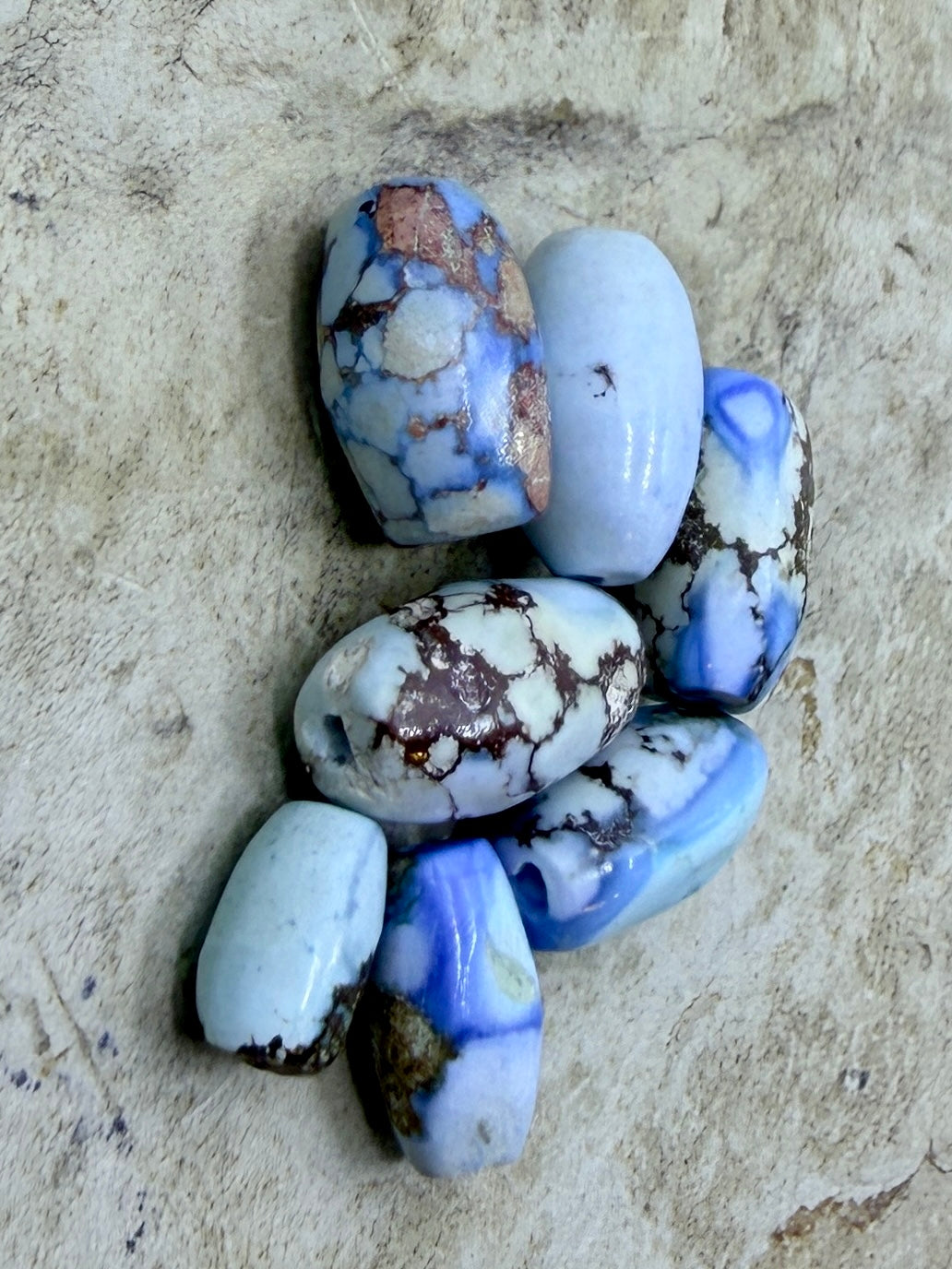 FRIDAY BARGAIN LOT of 7 Golden Hills Turquoise (Kazakhstan)