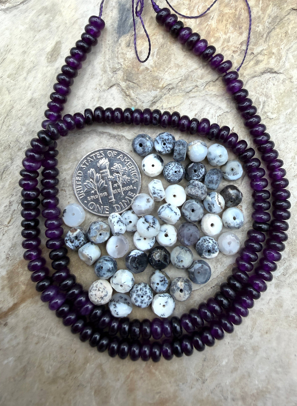 FRIDAY BARGAIN LOT of Full Strand Amethyst Rondelle Beads