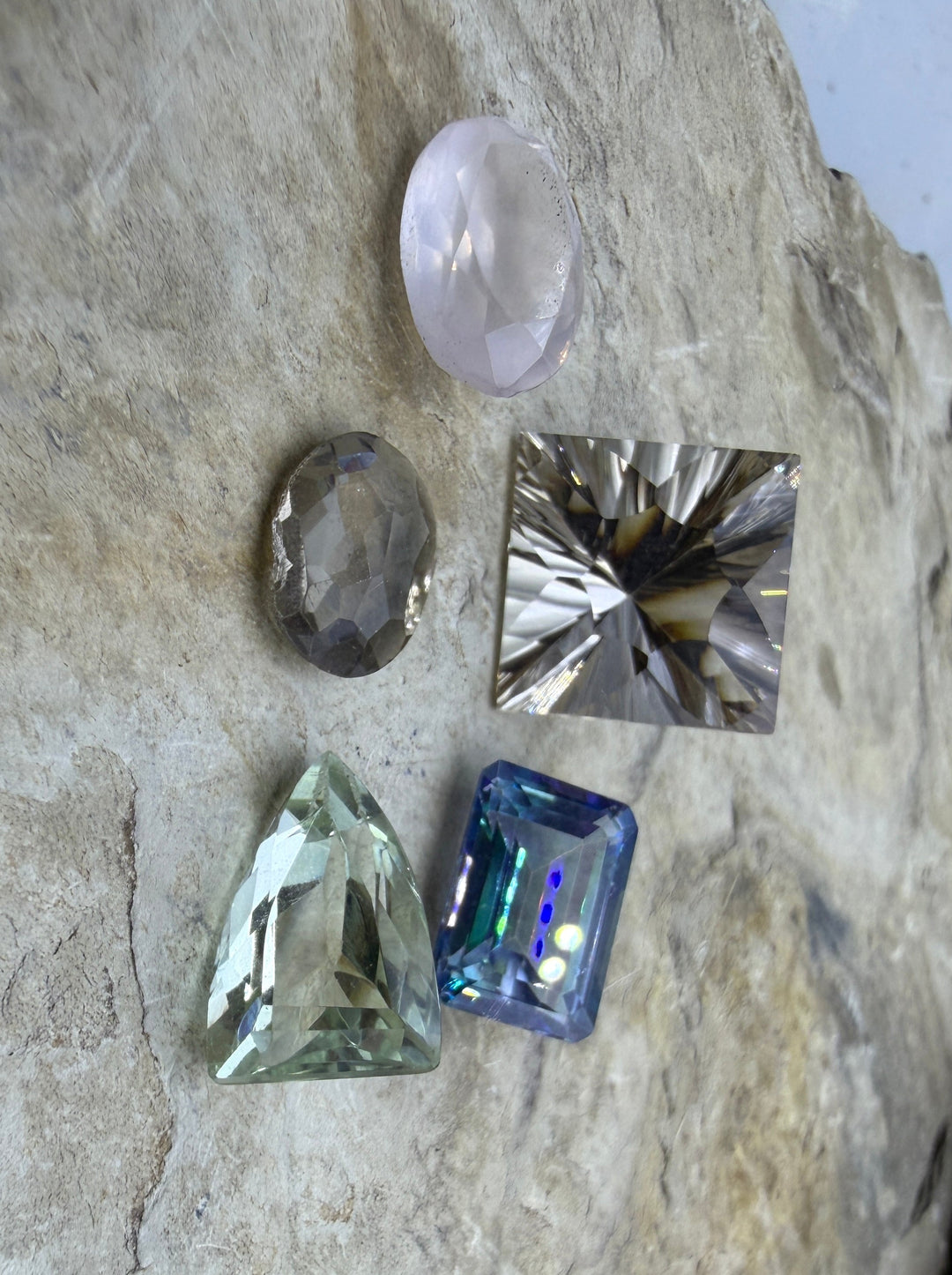 FRIDAY BARGAIN LOT of Mixed Faceted Gemstones Smokey Quartz
