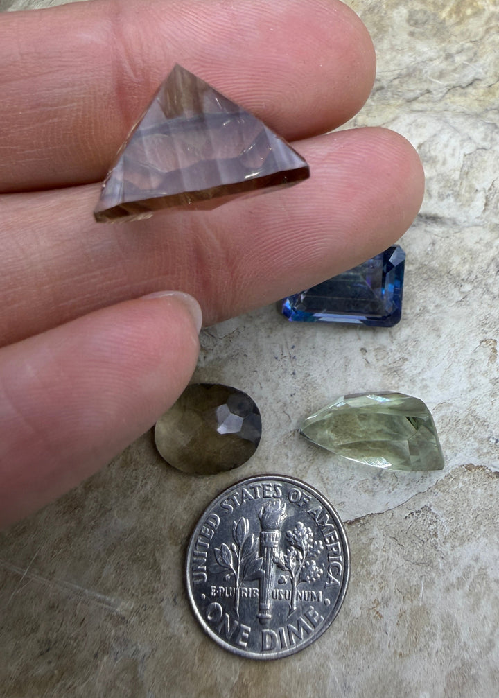 FRIDAY BARGAIN LOT of Mixed Faceted Gemstones Smokey Quartz
