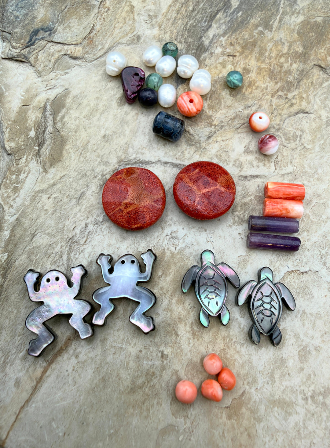 FRIDAY BARGAIN LOT of Mixed Premium Beads Pink Conch Mother