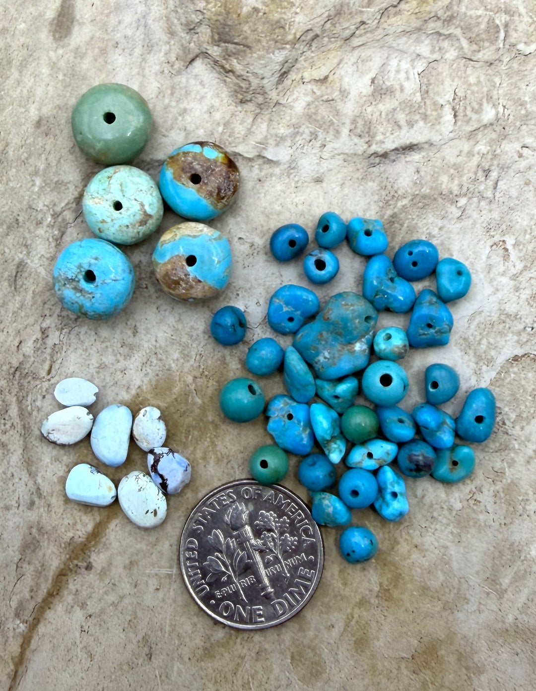 FRIDAY BARGAIN LOT of Mixed Turquoise Beads Kingman Golden