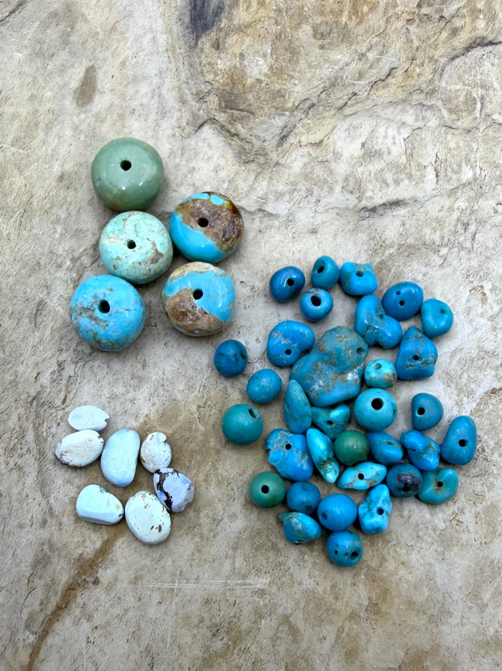 FRIDAY BARGAIN LOT of Mixed Turquoise Beads Kingman Golden