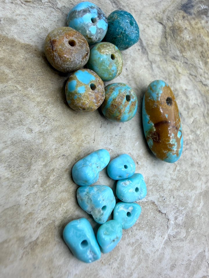FRIDAY BARGAIN LOT of Mixed Turquoise Beads Kingman White