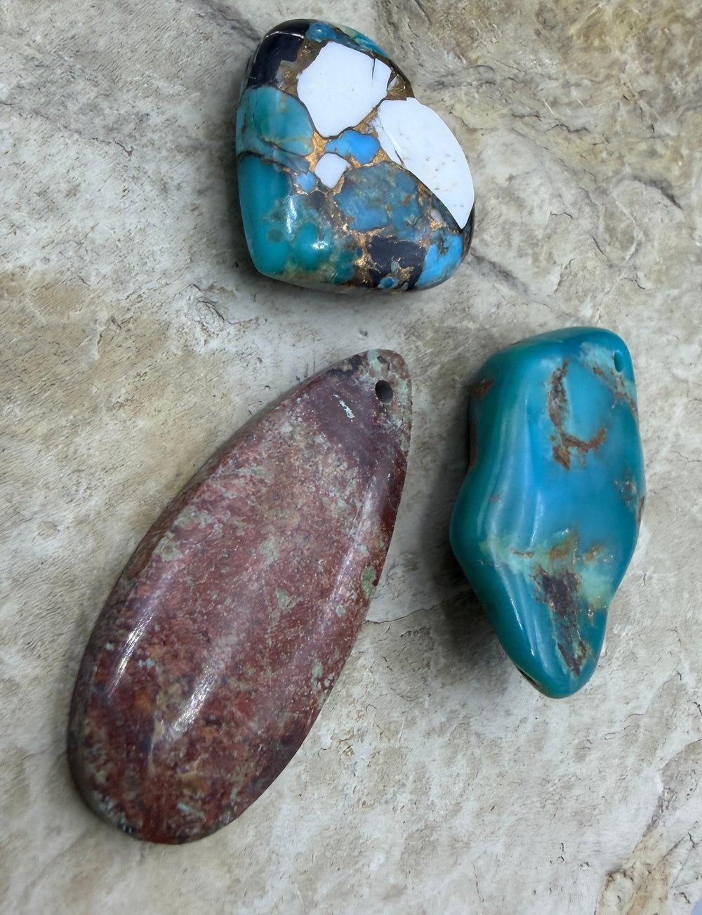 FRIDAY BARGAIN LOT of Mixed Turquoise Focal Beads Kingman/