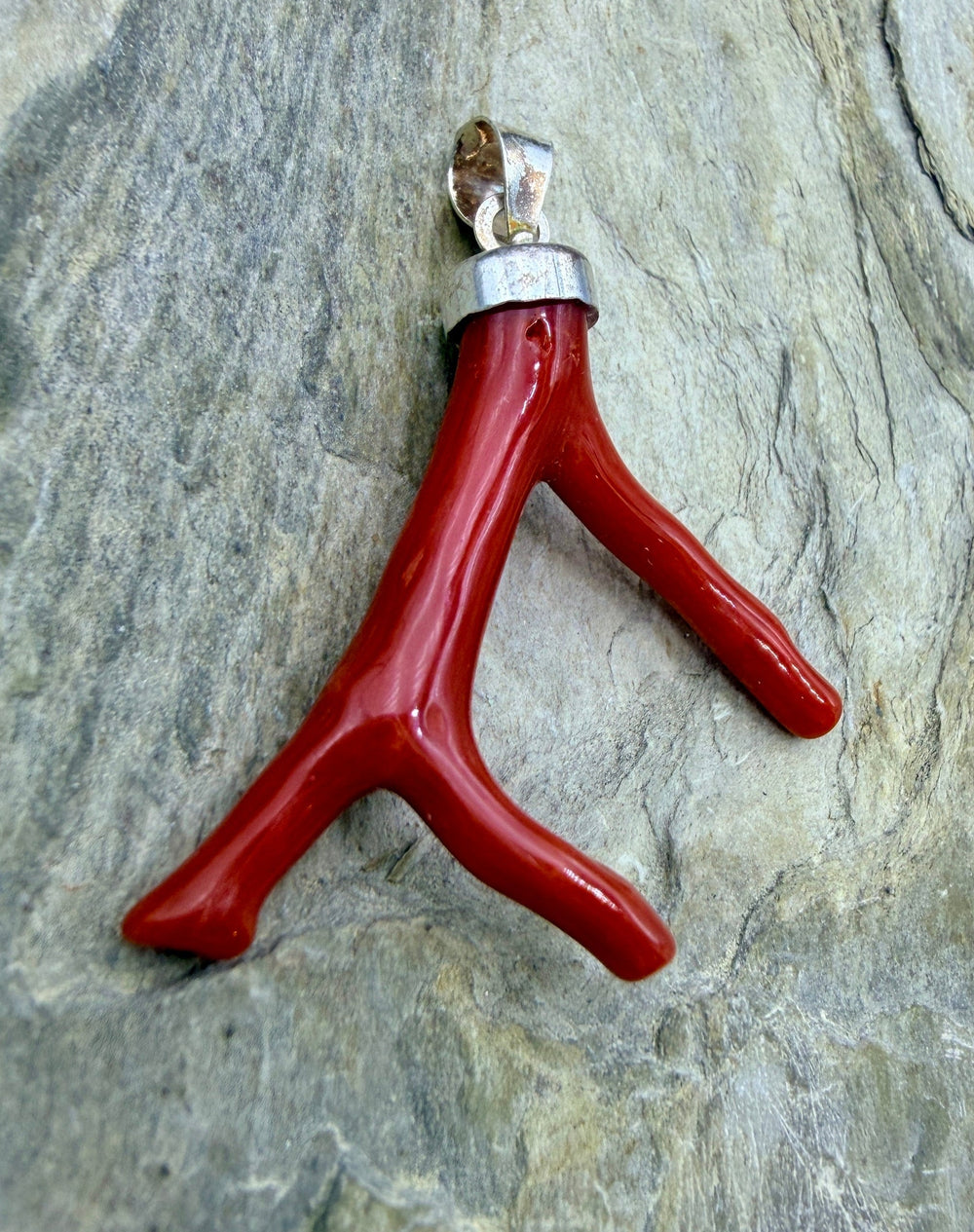 FRIDAY BARGAIN Mediterranean Red Coral Branch Pendant