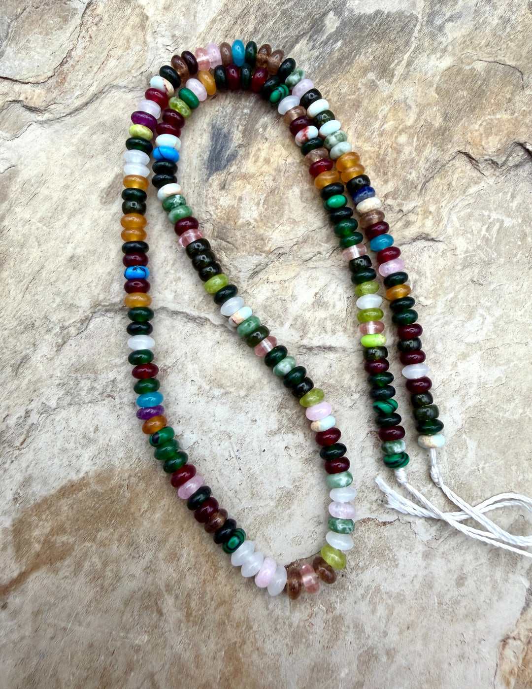 FRIDAY BARGAIN Mixed Stone Rondelle Beads 5mm ONE 15 Inch