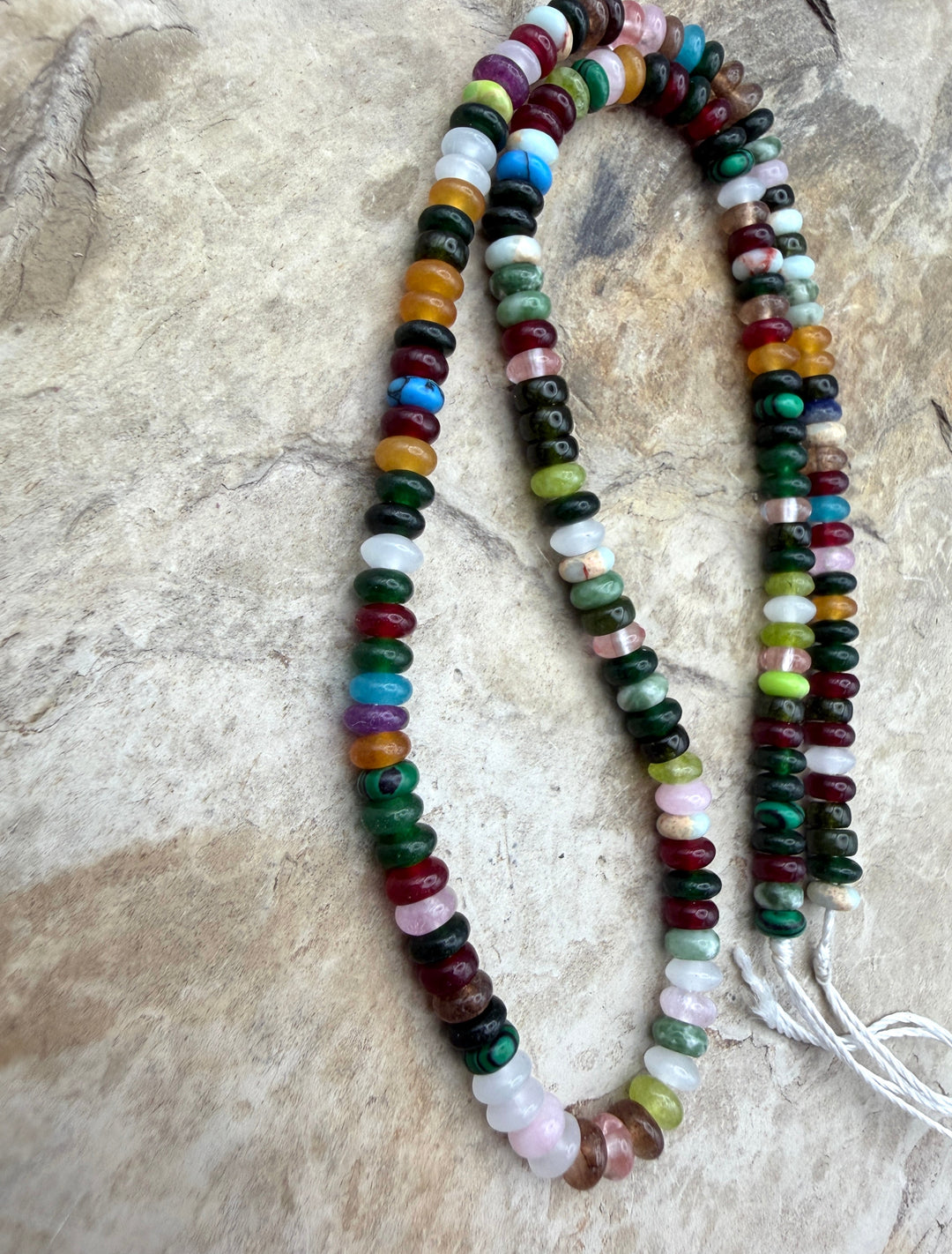 FRIDAY BARGAIN Mixed Stone Rondelle Beads 5mm ONE 15 Inch