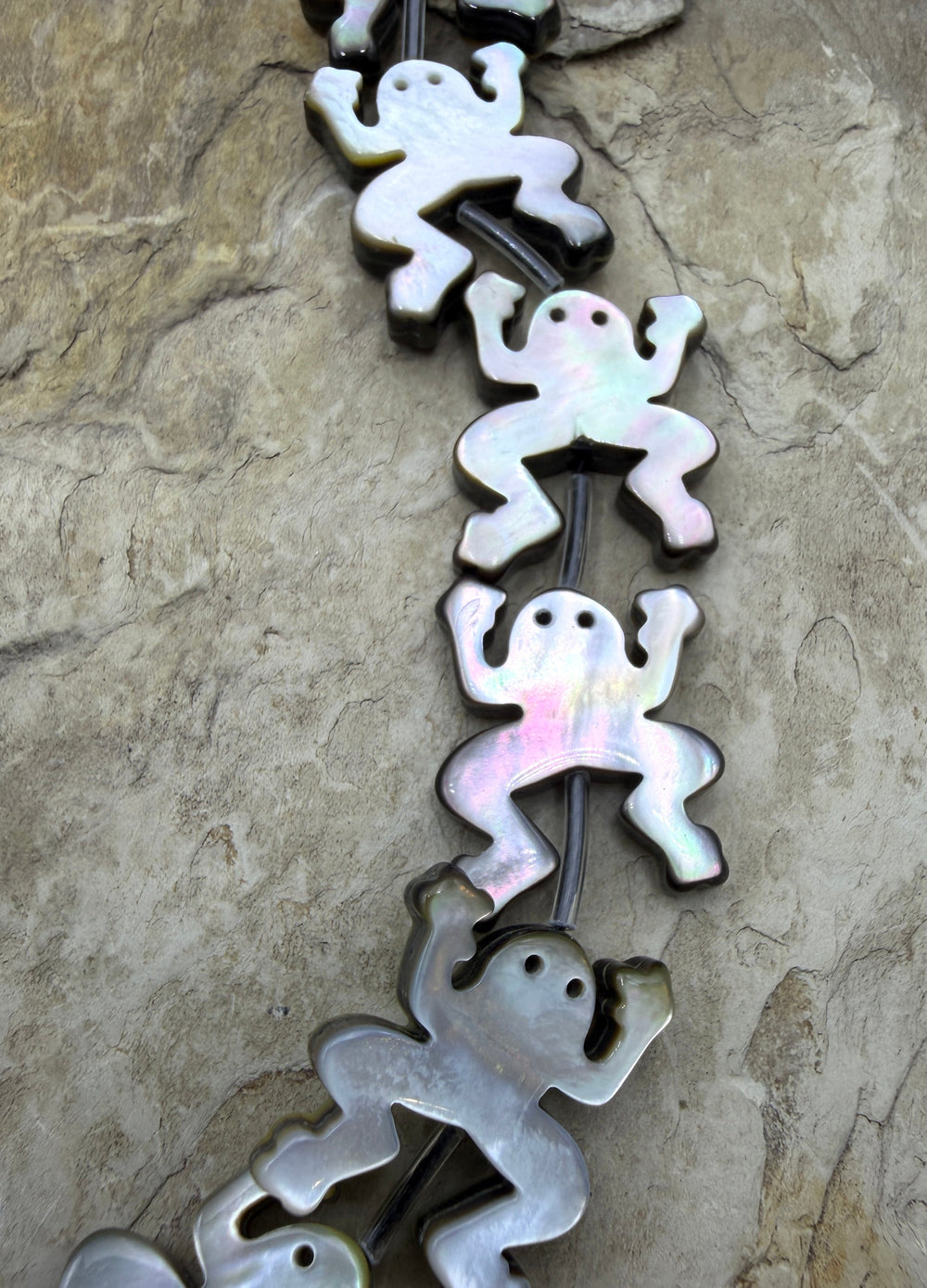 FRIDAY BARGAIN Mother Of Pearl Frog Beads 17x22mm 16 Inch